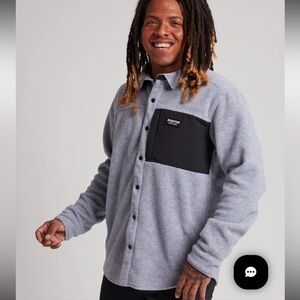 Burton men’s Hearth Fleece Shirt gray size XL